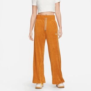 NIKE SPORTSWEAR WOMEN'S YELLOW TERRY WIDE LEG PANTS